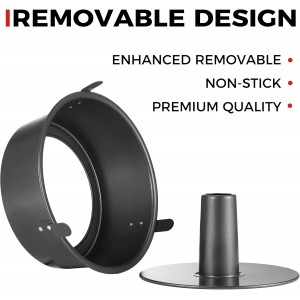 HONGBAKE Angel Food Cake Pan with Removable Bottom, 10 Inch Tube Pan, Nonstick Pound Cake Pans for Baking, Chiffon Cake Mold, 16-Cup, Heavy Duty - Dark Grey