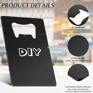 60 Pcs Credit Card Bottle Opener Groomsmen Bridesmaid Wallet Bottle Opener Beer Wine Stainless Steel for Wallet Pocket Party Wedding Favor, Black
