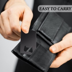 60 Pcs Credit Card Bottle Opener Groomsmen Bridesmaid Wallet Bottle Opener Beer Wine Stainless Steel for Wallet Pocket Party Wedding Favor, Black