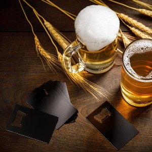60 Pcs Credit Card Bottle Opener Groomsmen Bridesmaid Wallet Bottle Opener Beer Wine Stainless Steel for Wallet Pocket Party Wedding Favor, Black