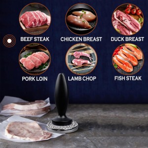 Reversible Meat Tenderizer and Pounder Dual Sided Meat Tenderizer Mallet Marinating Prep Tool, Mysterious Black