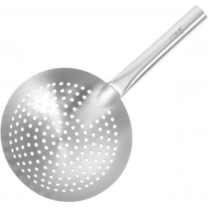 UPKOCH 16.1 Inch Stainless Steel Multi-Function Skimmer Spoon with Fine Mesh Wire for Oil Straining Pasta Draining and Frying - Kitchen Gadget for Everyday Cooking