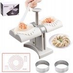 Household Double Head Automatic Dumpling Maker Mould,Dumpling Maker Press with Kneading Pad,2 Dough Pressing Tools and Spoon.Quick Dumplings Pierogi Maker for Home,Kitchen,Restaurant