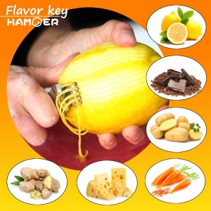 Lemon Citrus Zester Tool Cheese Grater for kitchenaid-Multipurpose grooved channel knife scraper,Stainless steel blade and ergonomically designed curved handle