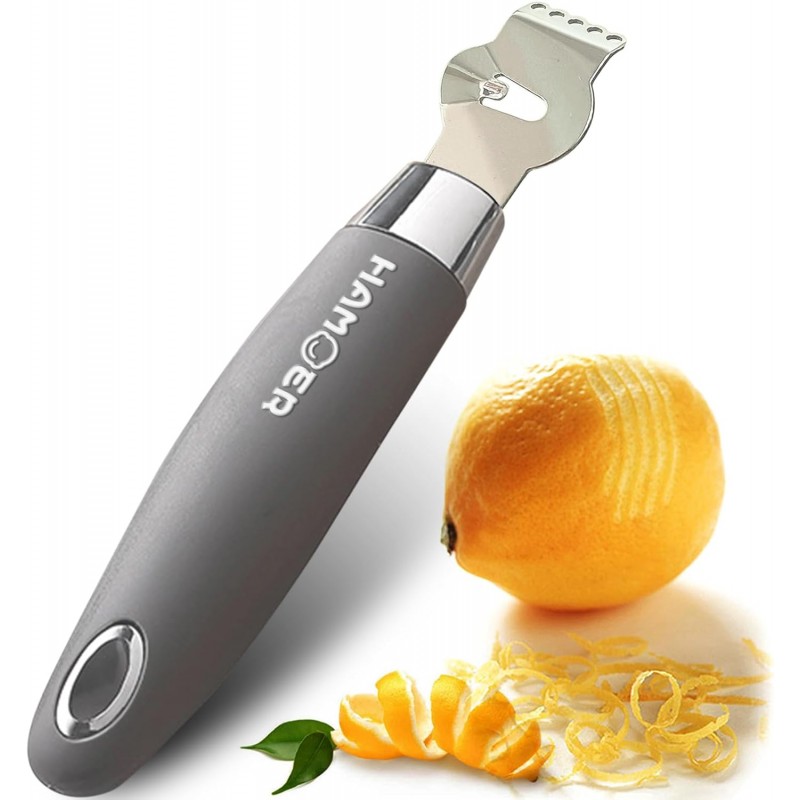 Lemon Citrus Zester Tool Cheese Grater for kitchenaid-Multipurpose grooved channel knife scraper,Stainless steel blade and ergonomically designed curved handle
