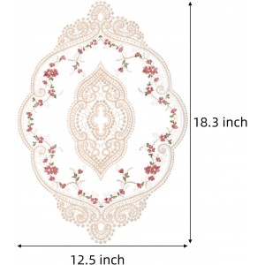 AVLA 6 Pack Lace Placemats, Retro French Style Cup Mat, Embroidered Dinning Table Place Mats, Fashionable Flower Vintage Crochet Lunchmat Doilies, Hollow Vase Mat for Home Kitchen Wedding Decoration