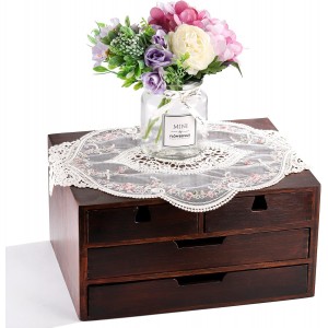 AVLA 6 Pack Lace Placemats, Retro French Style Cup Mat, Embroidered Dinning Table Place Mats, Fashionable Flower Vintage Crochet Lunchmat Doilies, Hollow Vase Mat for Home Kitchen Wedding Decoration