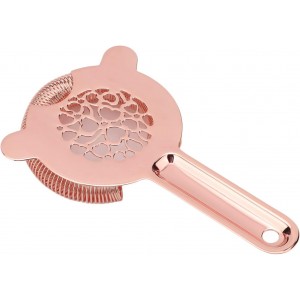 Cocktail Strainer, Stainless Steel, Fine Filtering Bartending Ice Strainer, 89g, Glossy Finish (Rose Gold)