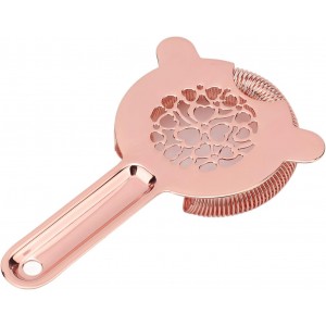 Cocktail Strainer, Stainless Steel, Fine Filtering Bartending Ice Strainer, 89g, Glossy Finish (Rose Gold)