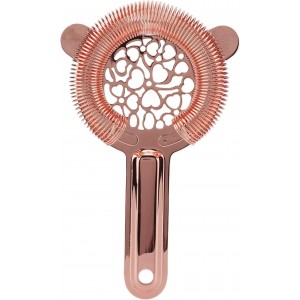 Cocktail Strainer, Stainless Steel, Fine Filtering Bartending Ice Strainer, 89g, Glossy Finish (Rose Gold)