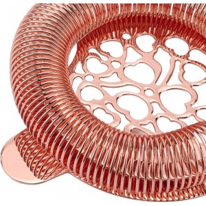 Cocktail Strainer, Stainless Steel, Fine Filtering Bartending Ice Strainer, 89g, Glossy Finish (Rose Gold)