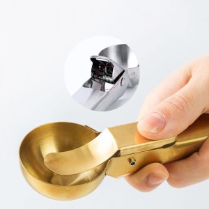 Ice Cream Scooper Stainless Steel, Cookie Scoopwith Trigger Heavy Duty Metal Icecream Scoop,Cookie Scoop Large Size Perfect For Frozen Yogurt, Gelatos, Sundaes (C-Gold)
