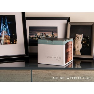 Wood Coaster for Drinks, 4.3 Inch, Set of 6, Absorbent and Insulation Felt Stackable Cup Holders, Coasters for Wooden Table, Designed by S1EGAN