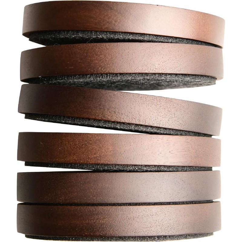 Wood Coaster for Drinks, 4.3 Inch, Set of 6, Absorbent and Insulation Felt Stackable Cup Holders, Coasters for Wooden Table, Designed by S1EGAN