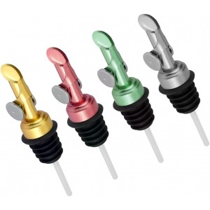 MEETSWEET Automatic Pour Spout, Stainless Steel, Leak-Proof, For Oil, Vinegar, Wine & More (Silver)