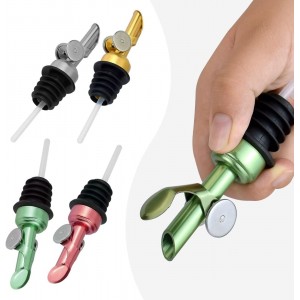 MEETSWEET Automatic Pour Spout, Stainless Steel, Leak-Proof, For Oil, Vinegar, Wine & More (Silver)