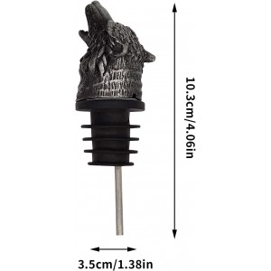 Wine Aerator Pourer, Stainless Steel Liqour Pourer with Bottle Stopper Retro Style Premium Wine Pourer Bottle Pour Spout Stopper (Wolf)