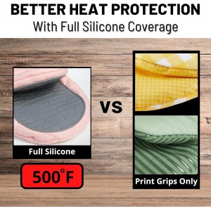 Pink Silicone Oven Mitts & Pot Holders Set - Heat Resistant, Mini Kitchen Gloves for Cooking