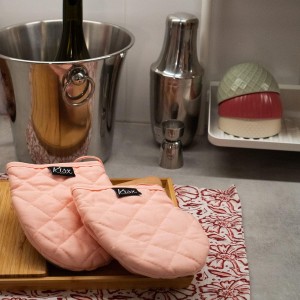 Pink Silicone Oven Mitts & Pot Holders Set - Heat Resistant, Mini Kitchen Gloves for Cooking
