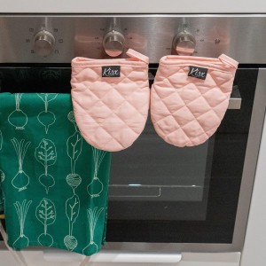 Pink Silicone Oven Mitts & Pot Holders Set - Heat Resistant, Mini Kitchen Gloves for Cooking