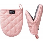 Pink Silicone Oven Mitts & Pot Holders Set - Heat Resistant, Mini Kitchen Gloves for Cooking