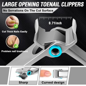 Toenail Clippers for Seniors Thick Toenails, Aucurwen Heavy Duty Toe Nail Clippers Adult Thick Nails Long Handle, Large Toenail Clippers for Thick Nails 7Pcs