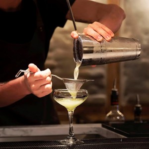 HOZEON 4 Pack 6.5 Inches Cocktail Strainer, Stainless Steel Bar Strainer Tool, 2 Prong Bartender Strainer for Bar Restaurant Home, Silver