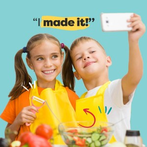 Baketivity Kid Safe Plastic Knives for Real Cooking with Cutting Board, Peeler for Kitchen - Knife Set with Blunt Tip, Dishwasher Safe, BPA Free Kids Knives for Cutting