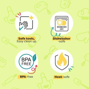 Baketivity Kid Safe Plastic Knives for Real Cooking with Cutting Board, Peeler for Kitchen - Knife Set with Blunt Tip, Dishwasher Safe, BPA Free Kids Knives for Cutting