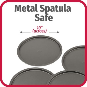 GoodCook Set of 4 Nonstick Steel 10 Inch Personal Pizza Pans Set, Gray