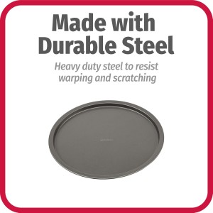 GoodCook Set of 4 Nonstick Steel 10 Inch Personal Pizza Pans Set, Gray