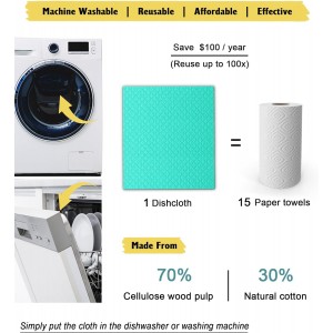 Swedish Dish Cloths - 10 Pack Reusable Kitchen Dishcloths - Ultra Absorbent Dish Towels for Washing Dishes - Cellulose Sponge Cloth Cleaning Rag - Assorted