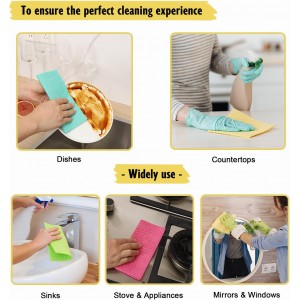 Swedish Dish Cloths - 10 Pack Reusable Kitchen Dishcloths - Ultra Absorbent Dish Towels for Washing Dishes - Cellulose Sponge Cloth Cleaning Rag - Assorted