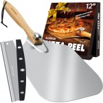 Pizza Peel Aluminum Pizza Spatula, Mooues 12 inch Metal Pizza Paddle(12