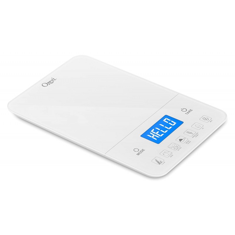 Ozeri Touch III 22 lbs (10 kg) Baking Kitchen Scale with Calorie Counter, in Tempered Glass