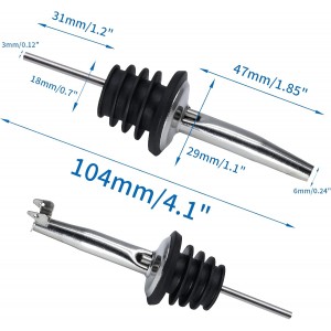 12PCS Stainless Steel Bottle Pourers, Liquor Pour Spouts Set with Flip Top for About 3/4
