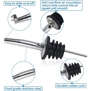 12PCS Stainless Steel Bottle Pourers, Liquor Pour Spouts Set with Flip Top for About 3/4