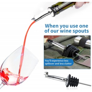 12PCS Stainless Steel Bottle Pourers, Liquor Pour Spouts Set with Flip Top for About 3/4