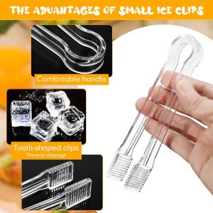 Nuogo 48 Pcs Plastic Buffet Serving Tongs 6.3 Inch One-off Clear Kitchen Tongs Mini Serving Utensils for Food Ice Salad Buffet Barbecue Cookies Tea Coffee Appetizers Party Supplies