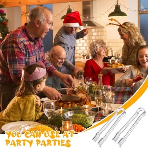 Nuogo 48 Pcs Plastic Buffet Serving Tongs 6.3 Inch One-off Clear Kitchen Tongs Mini Serving Utensils for Food Ice Salad Buffet Barbecue Cookies Tea Coffee Appetizers Party Supplies