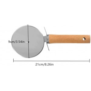 Larger Pizza Cutter Wheel with 3.54'' Stainless Steel Wheel, Pizza Slicer with Non-Slip Wooden Handle, Pizza Wheel for Pies Waffle Bread Dough Cookies Cake Pie Server