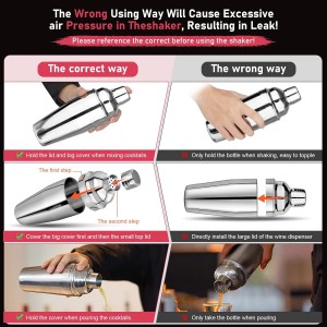 24oz Cocktail Shaker Set Martini Shaker Set Bartender Set with Margarita Mixer Drink Shaker, Measuring Jigger and Mixing Spoon - Professional 18/8 Stainless Steel Bar Tools for Mixed Drinks