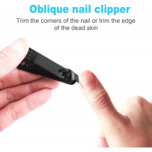 DUCOO Nail Clipper Set, 4 PCS Ultra Sharp Nail Clippers for Men, Women, Adults Toenail Fingernail Clippers, Stainless Steel Nail Cutter & File, Black
