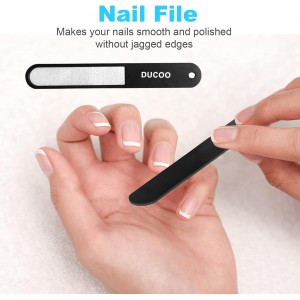 DUCOO Nail Clipper Set, 4 PCS Ultra Sharp Nail Clippers for Men, Women, Adults Toenail Fingernail Clippers, Stainless Steel Nail Cutter & File, Black