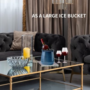 HASENSE Utensil Holder for Kitchen Counter 7.1” Cooking Utensil Crock for Countertop, Blue Ceramic Stable Utensil Organizer Caddy with Reactive Glaze for Spatula and Spoon, Dishwasher Safe