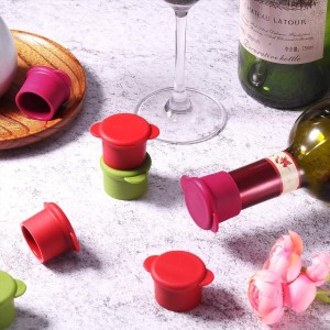 Wine Bottle Caps - Silicone Bottle Covers - Air-Tight Vacuum Seal - Wine Gifts for Women - Set of 4