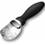 Rainspire Ice Cream Scoop Stainless Steel with Comfortable Handle, Ice Cream Scooper Heavy Duty, Ice Cream Spade Great for Spooning Frozen Hard Gelato and Sorbet, Cookie Dough, Melon, Black
