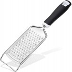 Rainspire Professional Cheese Graters for Kitchen Stainless Steel Handheld, Metal Lemon Zester Grater With Handle For Cheese, Chocolate, Spices, Kitchen Gadgets And Tools, Soft Grip Handle, Black