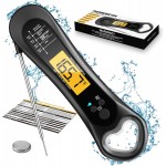 Digital Meat Thermometer for Cooking, Biison Wireless Instant Read Meat Thermometer Waterproof, Backlight, Ultra-Fast Accurate and 180° Folding Probe Kitchen Thermometer for Turkish/Grill
