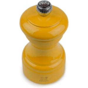 PEUGEOT Bistro Pepper Mill - Classic Pepper Grinder - Made with PEFC Certified Wood-Made in France, 10 cm -4 in. Saffron Yellow